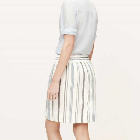 ⭐️ LOFT Striped Linen Mini Skirt with Pockets Size XS - Picture 3 of 5
